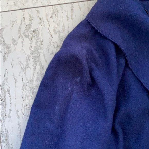 Navy Blue Military Style Wool Blend Coat - Picture 3 of 11